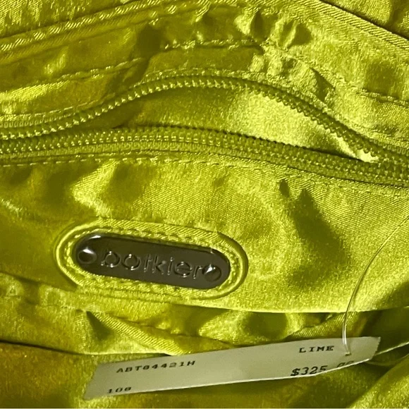 NWT Botkier Chartreuse Sateen Chain Quilt Flap Small Shoulder Bag 9”x 2” x 6”Y2K - Picture 4 of 16